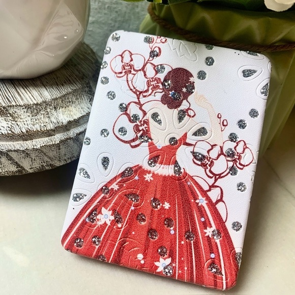 None Accessories - 3248 Red Dress Fashion Silhouette Pocket Mirror